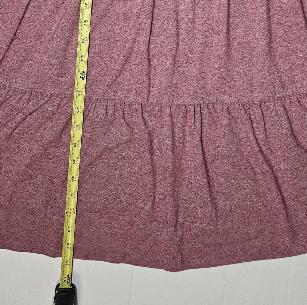 [WILD FABLE] Pink Speckled Long Sleeve Tiered Babydoll Midi Dress《M》 - Picture 11 of 16